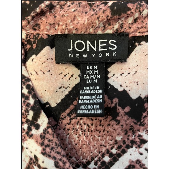 Jones New York Button Up Snake Print Top - Sz M - Picture 5 of 8